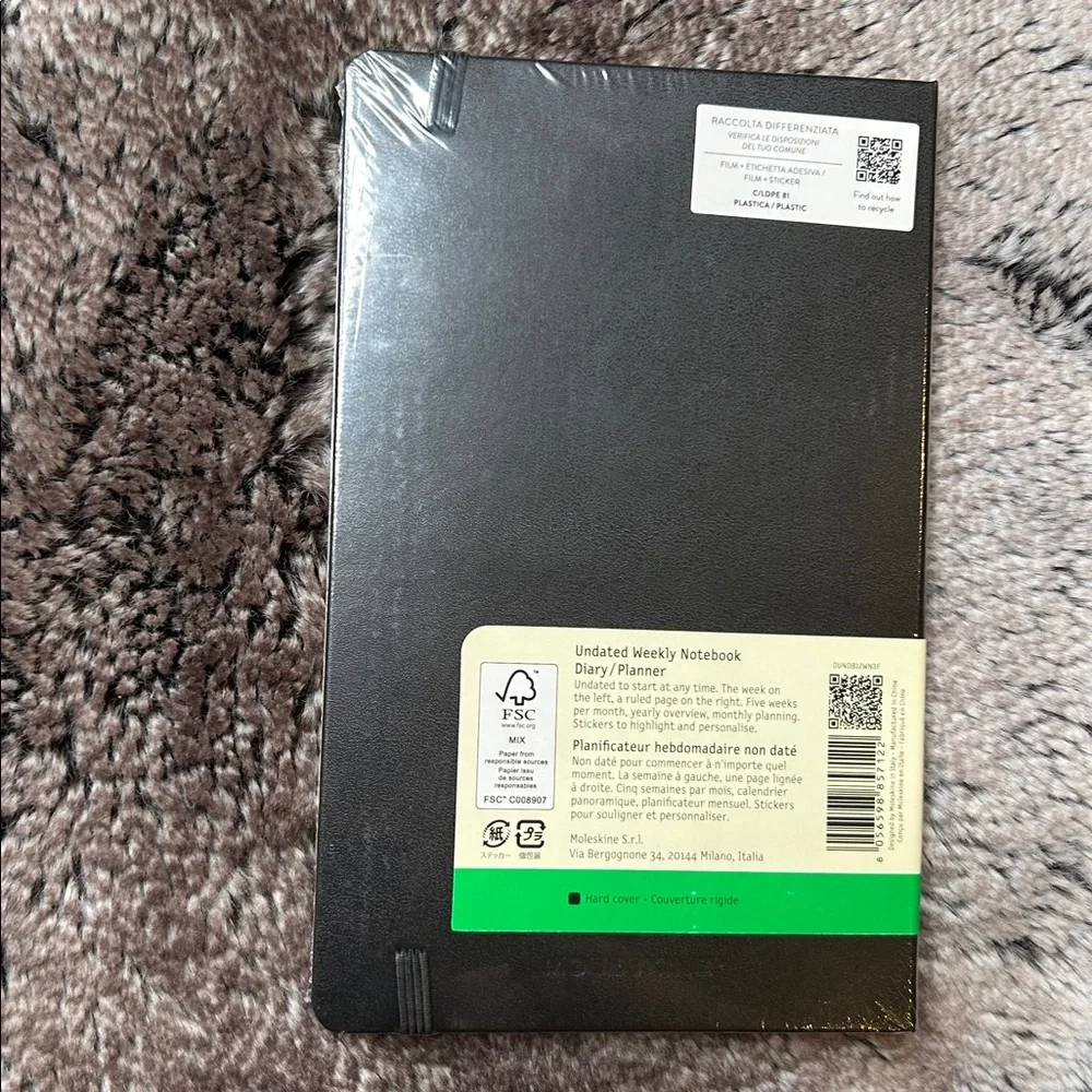 NWT Moleskine Classic Black Undated Notebook